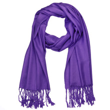 Load image into Gallery viewer, Women&#39;s Soft Solid Color Pashmina Shawl Wrap Scarf - Eggplant Purple