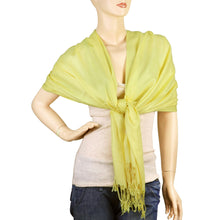 Load image into Gallery viewer, Women&#39;s Soft Solid Color Pashmina Shawl Wrap Scarf - Yellow
