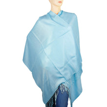 Load image into Gallery viewer, Women&#39;s Soft Solid Color Pashmina Shawl Wrap Scarf - Sky Blue