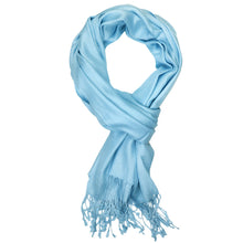 Load image into Gallery viewer, Women&#39;s Soft Solid Color Pashmina Shawl Wrap Scarf - Sky Blue