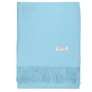 Women's Soft Solid Color Pashmina Shawl Wrap Scarf - Sky Blue