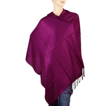 Load image into Gallery viewer, Women&#39;s Soft Solid Color Pashmina Shawl Wrap Scarf - Plum