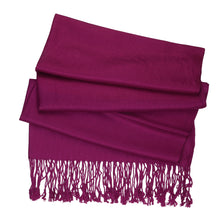 Load image into Gallery viewer, Women&#39;s Soft Solid Color Pashmina Shawl Wrap Scarf - Plum