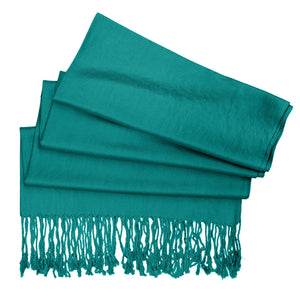 Women's Soft Solid Color Pashmina Shawl Wrap Scarf - Teal Green