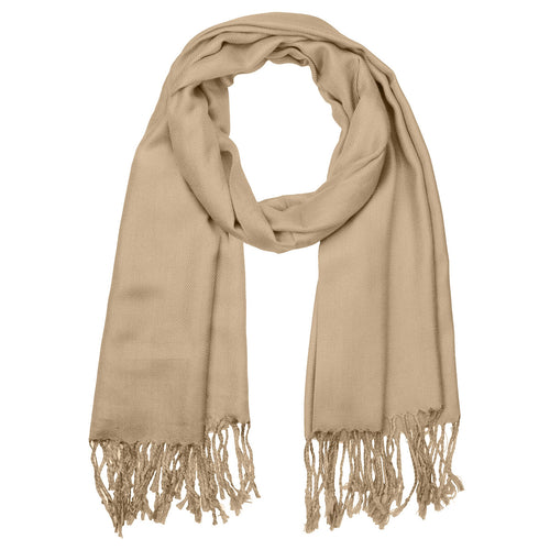 Women's Soft Solid Color Pashmina Shawl Wrap Scarf - Camel