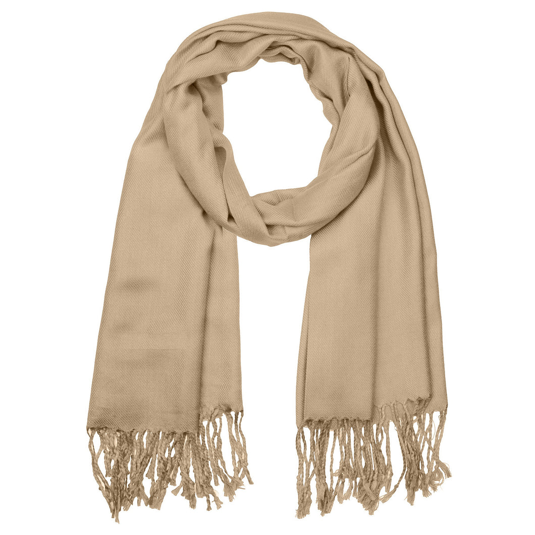 Women's Soft Solid Color Pashmina Shawl Wrap Scarf - Camel