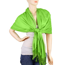 Load image into Gallery viewer, Women&#39;s Soft Solid Color Pashmina Shawl Wrap Scarf - Lime Green