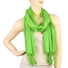 Load image into Gallery viewer, Women&#39;s Soft Solid Color Pashmina Shawl Wrap Scarf - Lime Green