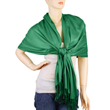 Load image into Gallery viewer, Women&#39;s Soft Solid Color Pashmina Shawl Wrap Scarf - Irish Green
