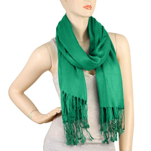 Load image into Gallery viewer, Women&#39;s Soft Solid Color Pashmina Shawl Wrap Scarf - Irish Green