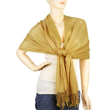 Load image into Gallery viewer, Women&#39;s Soft Solid Color Pashmina Shawl Wrap Scarf - Mustard Golden