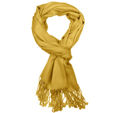 Load image into Gallery viewer, Women&#39;s Soft Solid Color Pashmina Shawl Wrap Scarf - Mustard Golden