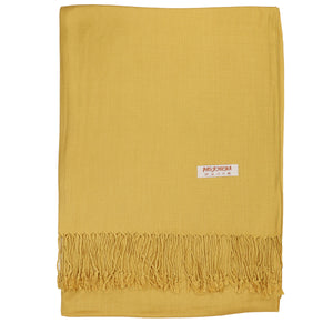 Women's Soft Solid Color Pashmina Shawl Wrap Scarf - Mustard Golden