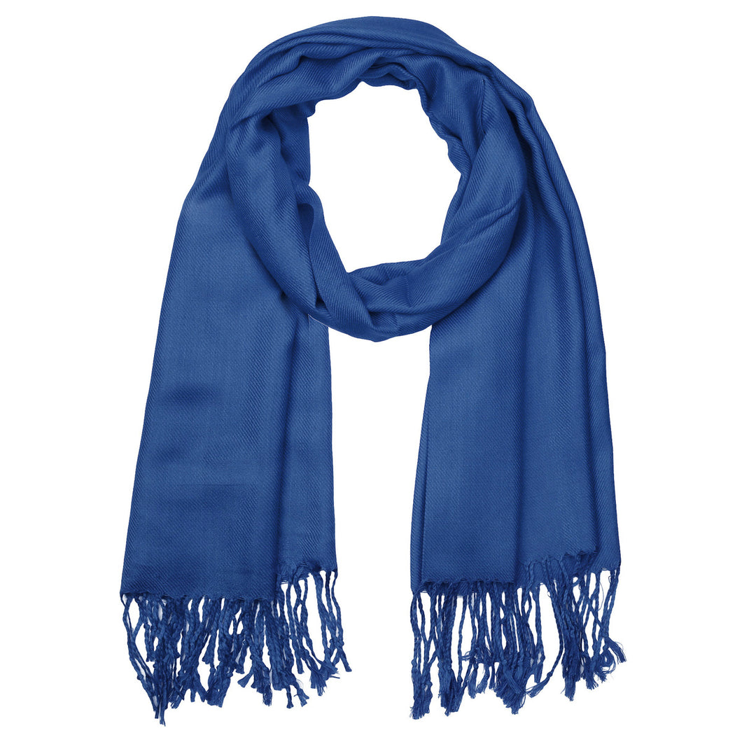 Women's Soft Solid Color Pashmina Shawl Wrap Scarf - Light Navy