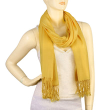 Load image into Gallery viewer, Women&#39;s Soft Solid Color Pashmina Shawl Wrap Scarf - Gold