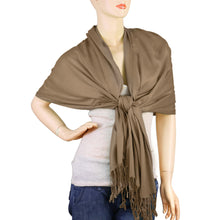 Load image into Gallery viewer, Women&#39;s Soft Solid Color Pashmina Shawl Wrap Scarf - Pale Brown