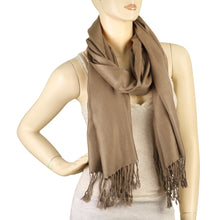 Load image into Gallery viewer, Women&#39;s Soft Solid Color Pashmina Shawl Wrap Scarf - Pale Brown