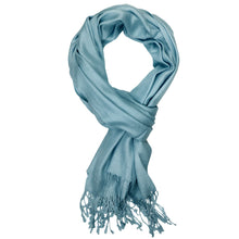 Load image into Gallery viewer, Women&#39;s Soft Solid Color Pashmina Shawl Wrap Scarf - Steelblue