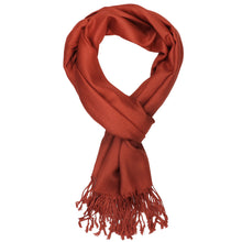 Load image into Gallery viewer, Women&#39;s Soft Solid Color Pashmina Shawl Wrap Scarf - Rust