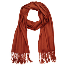 Load image into Gallery viewer, Women&#39;s Soft Solid Color Pashmina Shawl Wrap Scarf - Rust