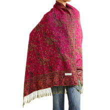 Load image into Gallery viewer, Women&#39;s Paisley Pashmina Scarf - Fuchsia