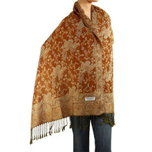 Load image into Gallery viewer, Women&#39;s Paisley Pashmina Scarf - Gold Brown