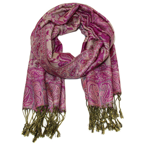 Women's Paisley Pashmina Scarf - Violet