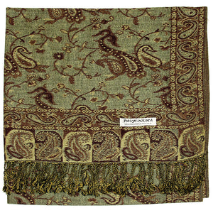 Women's Paisley Pashmina Scarf - Green