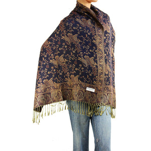Women's Paisley Pashmina Scarf - Eggplant Purple