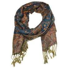 Load image into Gallery viewer, Women&#39;s Paisley Pashmina Scarf - Cyan