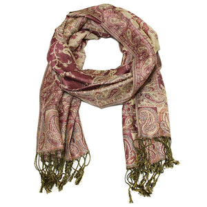 Women's Paisley Pashmina Scarf - Pink