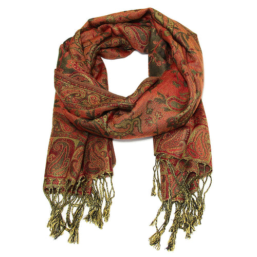 Women's Paisley Pashmina Scarf - Grey
