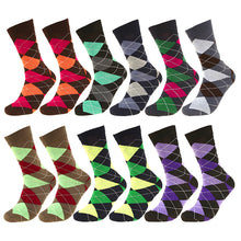 Load image into Gallery viewer, 12 Pairs Argyle Casual Dress Socks
