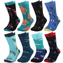 Load image into Gallery viewer, Falari Men 8 Pairs Colorful Novelty Crazy Combed Casual Dress Socks
