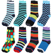 Load image into Gallery viewer, Falari Men 8 Pairs Colorful Novelty Crazy Combed Casual Dress Socks