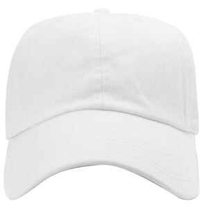 Classic Baseball Cap Soft Cotton Adjustable Size - White