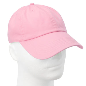 Classic Baseball Cap Soft Cotton Adjustable Size - Light Pink