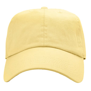 Classic Baseball Cap Soft Cotton Adjustable Size - Light Yellow