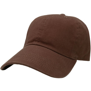 Classic Baseball Cap Soft Cotton Adjustable Size - Dark Brown