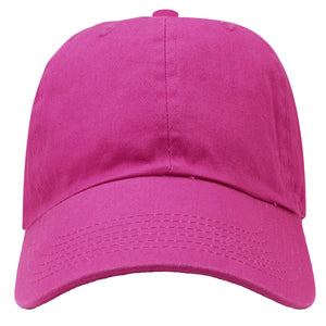 Classic Baseball Cap Soft Cotton Adjustable Size - Fuchsia