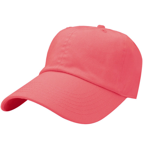 Classic Baseball Cap Soft Cotton Adjustable Size - Coral
