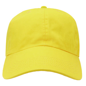 Classic Baseball Cap Soft Cotton Adjustable Size - Yellow