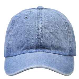Classic Baseball Cap Soft Cotton Adjustable Size - Light Blue Denim
