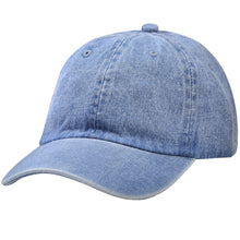 Load image into Gallery viewer, Classic Baseball Cap Soft Cotton Adjustable Size - Light Blue Denim