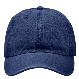 Classic Baseball Cap Soft Cotton Adjustable Size - Dark Blue Denim