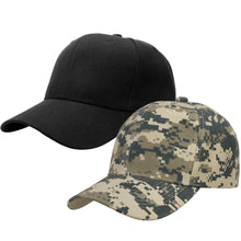 Load image into Gallery viewer, 2-Pack Baseball Dad Cap Adjustable Size Perfect for Running Workouts and Outdoor Activities