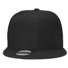 Load image into Gallery viewer, Hip Hop Style Snapback Hat Flat Bill Adjustable Size - Black