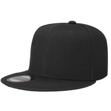 Load image into Gallery viewer, Hip Hop Style Snapback Hat Flat Bill Adjustable Size - Black