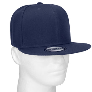 Hip Hop Style Snapback Hat Flat Bill Adjustable Size - Navy
