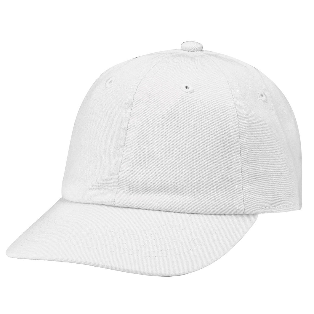 Kids Baseball Cap Cotton Adjustable Size - White
